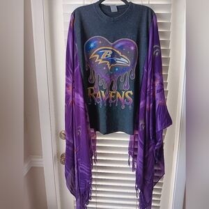 SOLD!!! Upcycled Baltimore Ravens Graphic Tee / Poncho